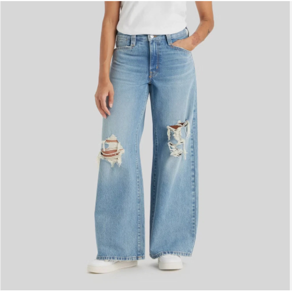 Levi's Women's Mid-Rise 94's Baggy Wide Leg Jeans 25Wx31L Blue NWT
